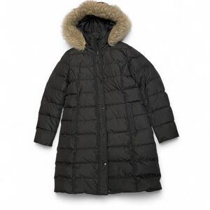 Lauren Ralph Lauren Down Black Puffer Coat with Faux Fur Trim